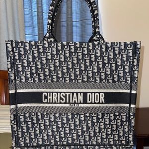 Large Dior Book Tote Oblique Canvas